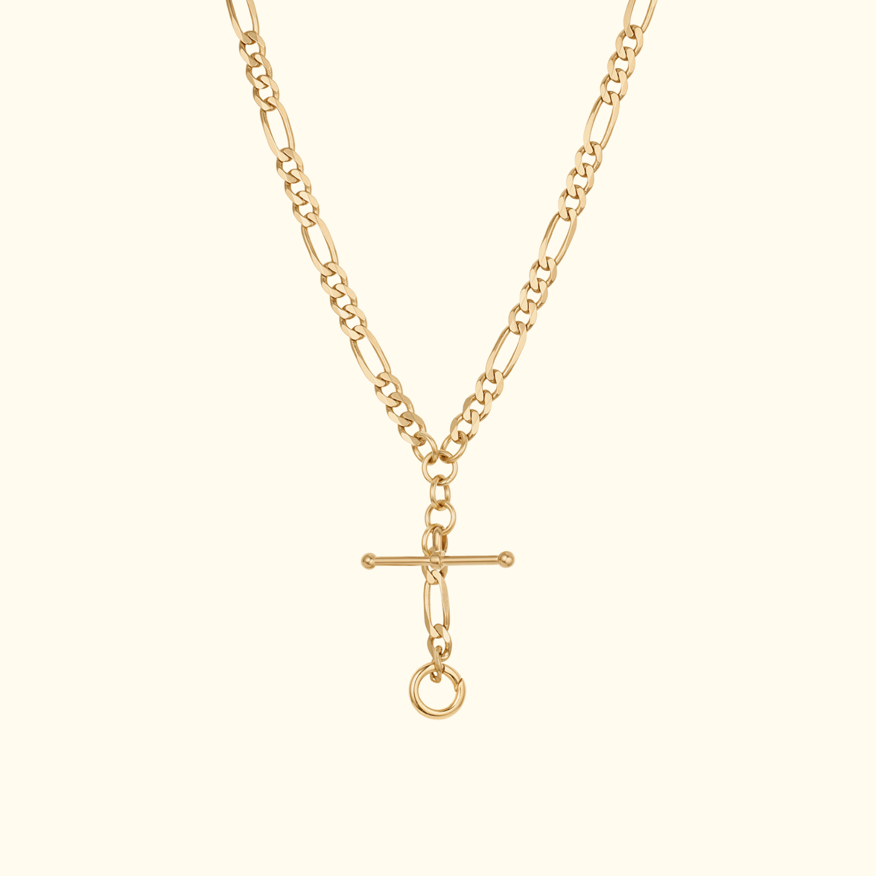 albert watch chain necklace with toggle in 14k gold by jessica liu