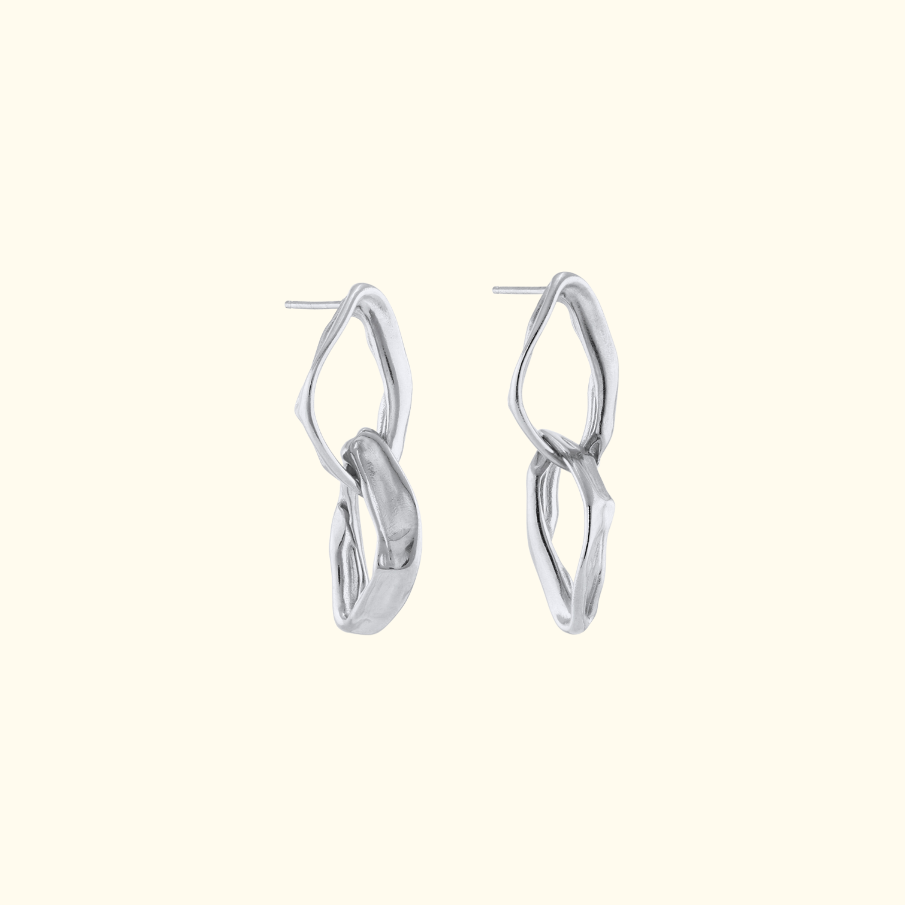 chunky chain statement dangling earrings in sterling silver by jessica liu